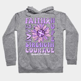 Gynecological Cancer Awareness - Sunflower strong faith love Hoodie